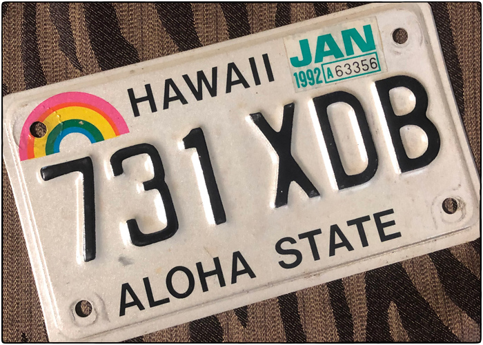 Hawaii Motorcycle License Plate